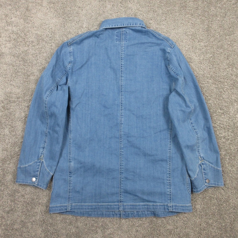 Gramicci Jacket Mens Small Blue Denim Chore Barn Pockets Utility Workwear Button - Picture 6 of 9